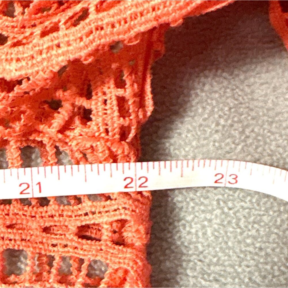 Womens Coral Crochet Lace Top Large By Fever Festival Coachella Fairy - Picture 5 of 6